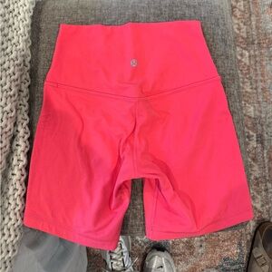 Lulu bright pink biker shorts